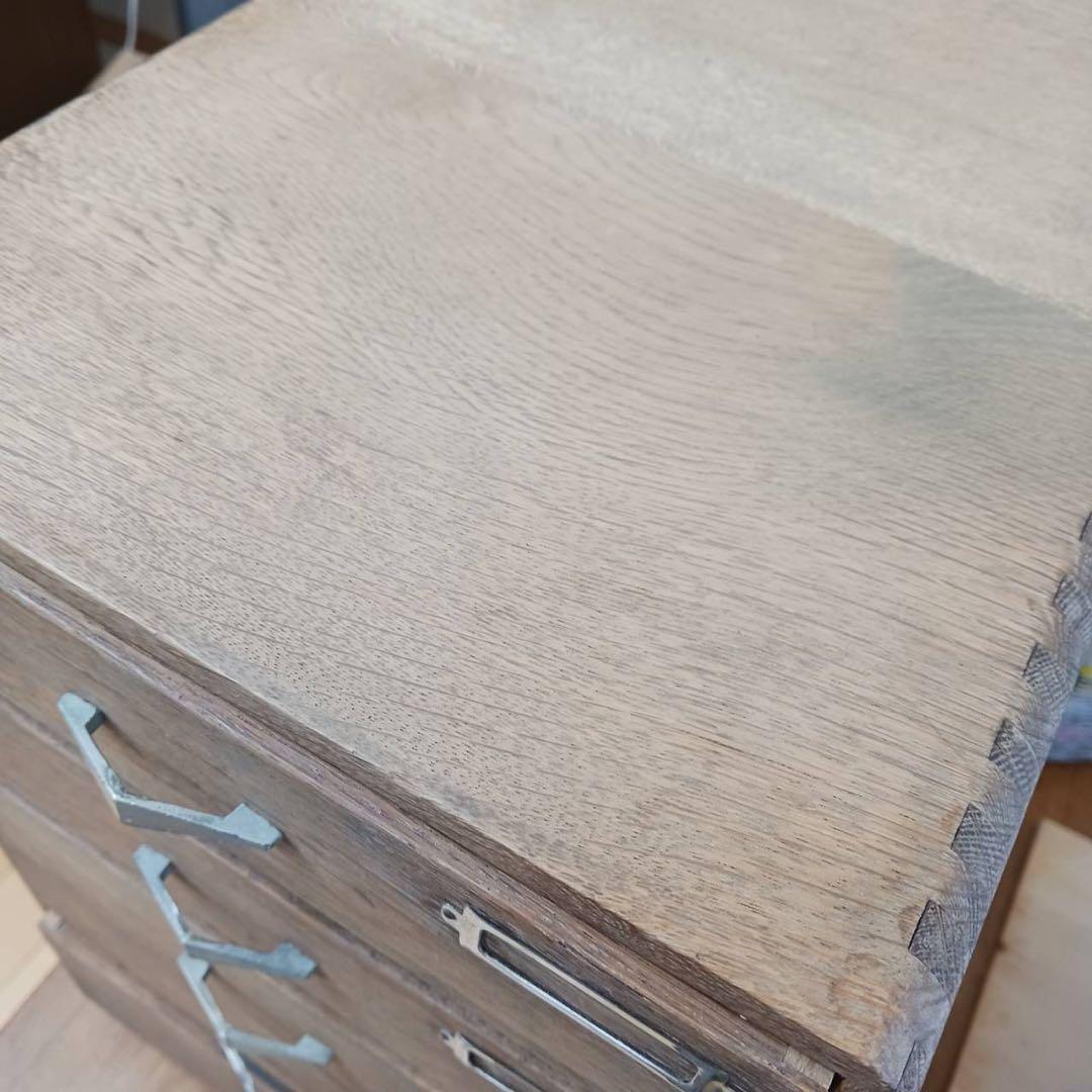 小引出し　5杯　品目差し付き　書類棚　木製