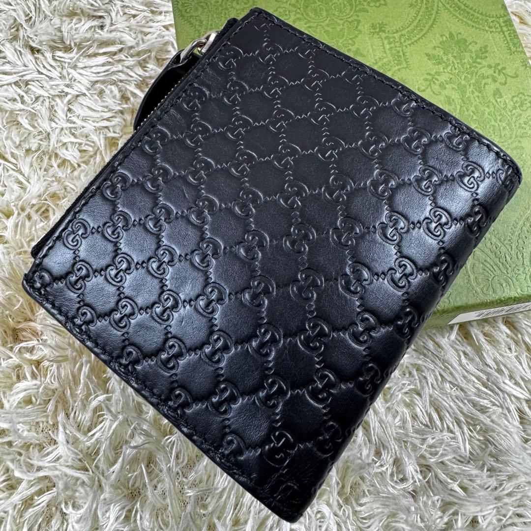 極美品✨グッチ　二つ折り財布　マイクロシマ　付属品完備　黒　544475