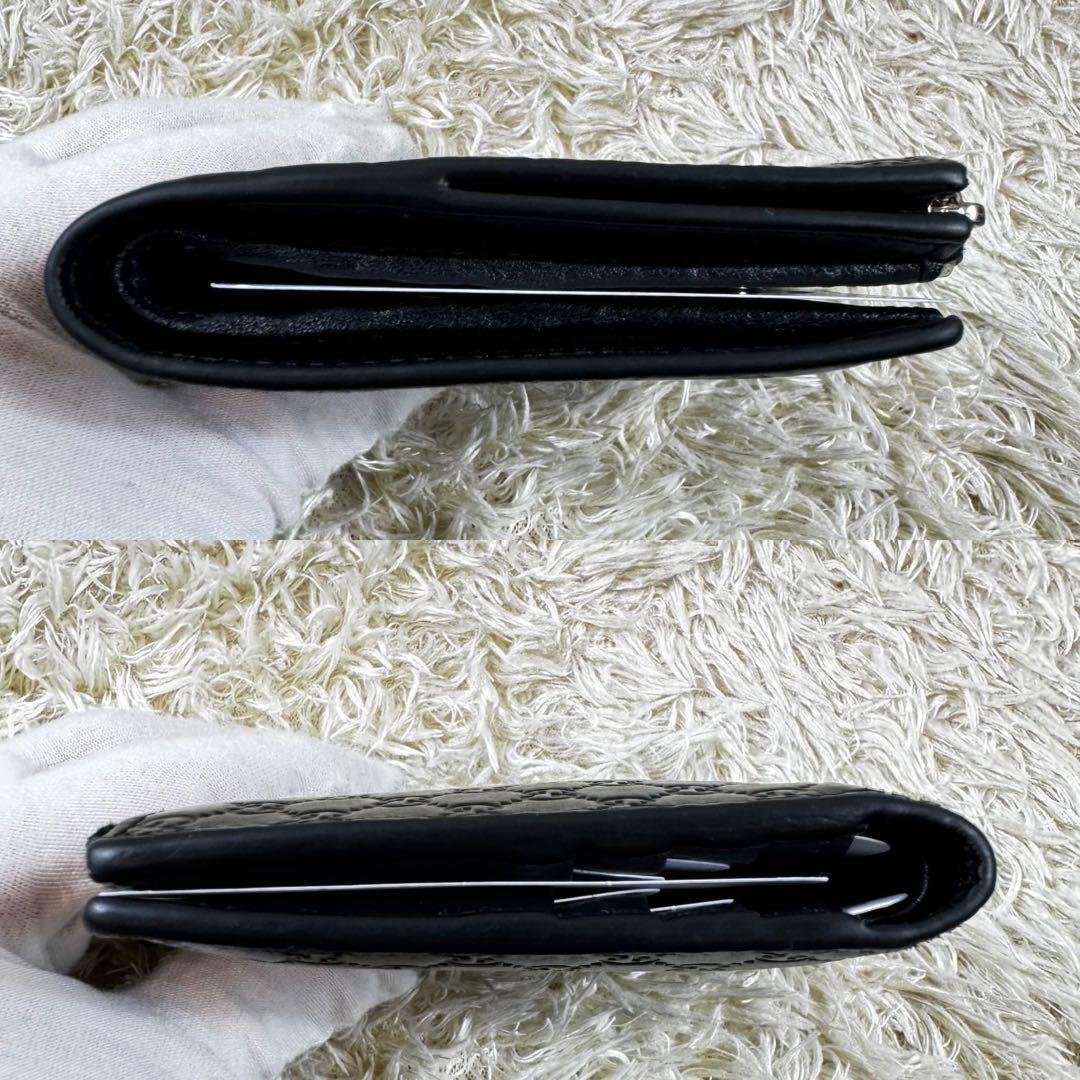 極美品✨グッチ　二つ折り財布　マイクロシマ　付属品完備　黒　544475