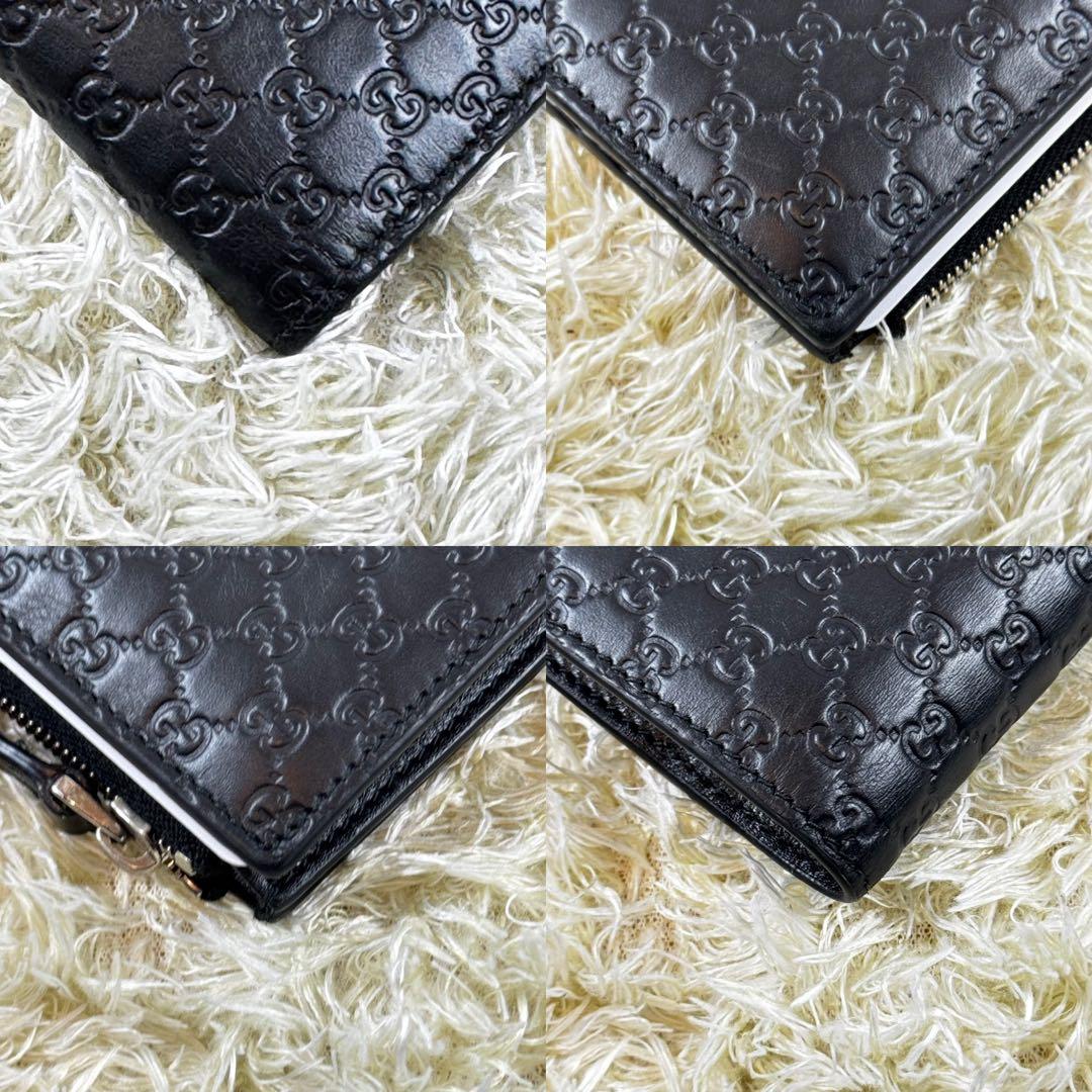 極美品✨グッチ　二つ折り財布　マイクロシマ　付属品完備　黒　544475