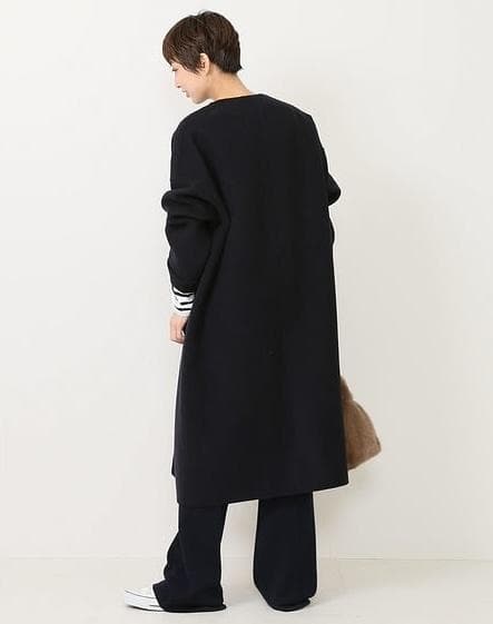 Deuxieme Classe CINOH ノーカラー コート