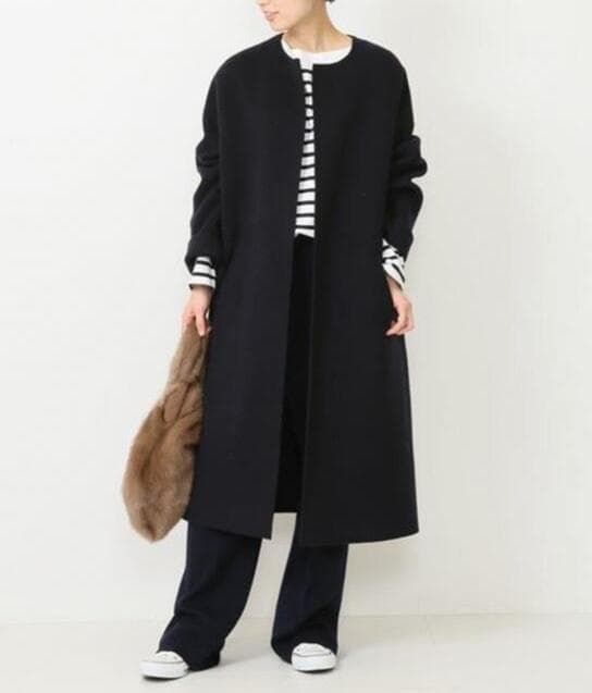 Deuxieme Classe CINOH ノーカラー コート