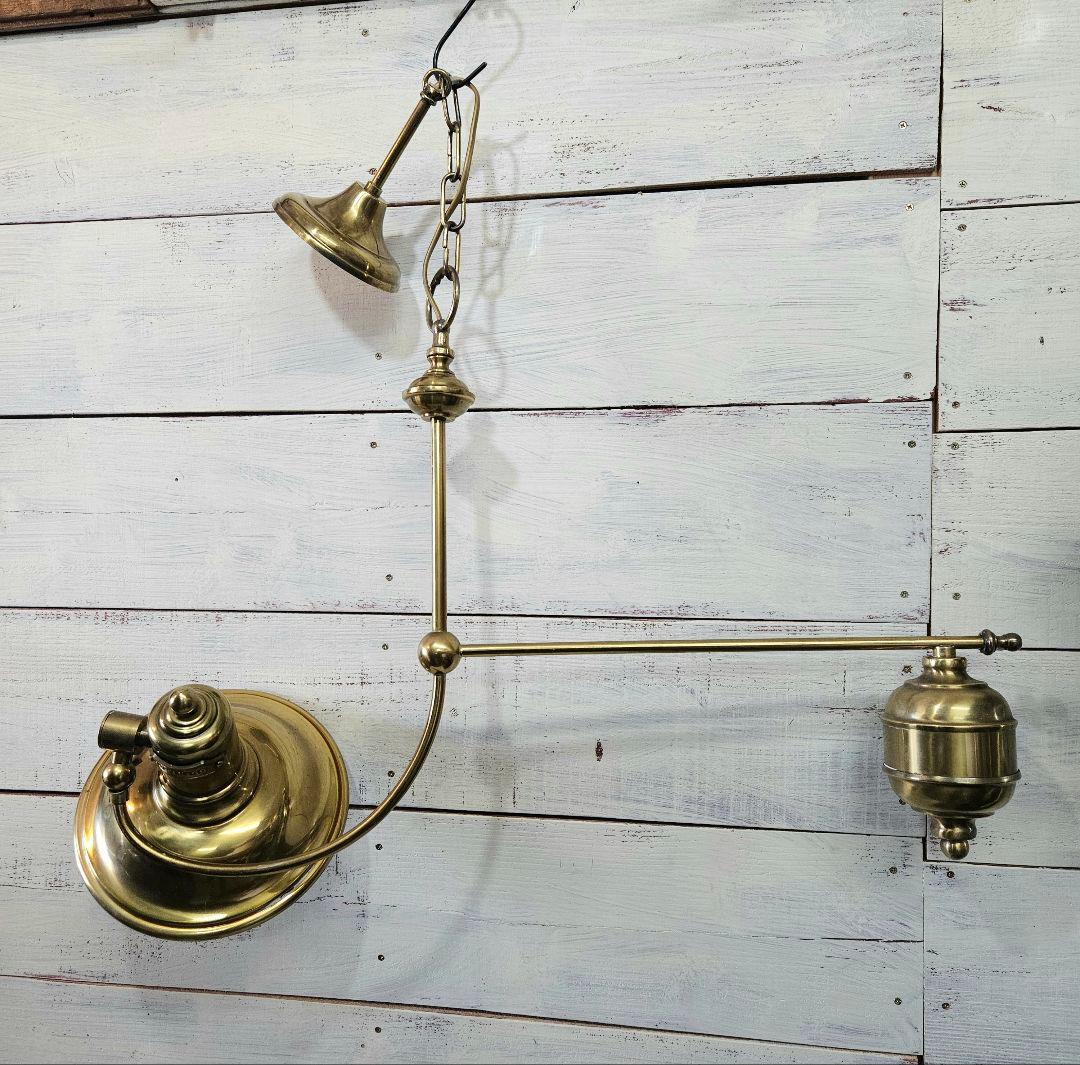 フランスヴィンテージ インダストリアル ペンダントライト 天井照明 真鍮製