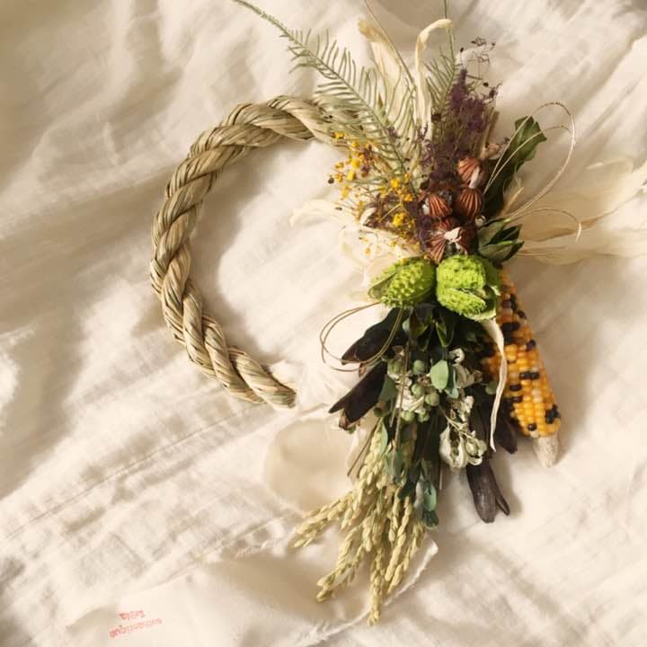 36しめ飾りしめ縄 正月飾り ドライフラワー スワッグ インテリア 雑貨