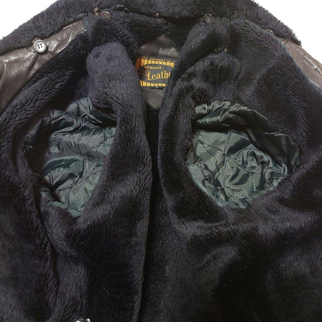G-1 ミリタリー 牛革 フライトジャケット 襟ボア 裏地ボア