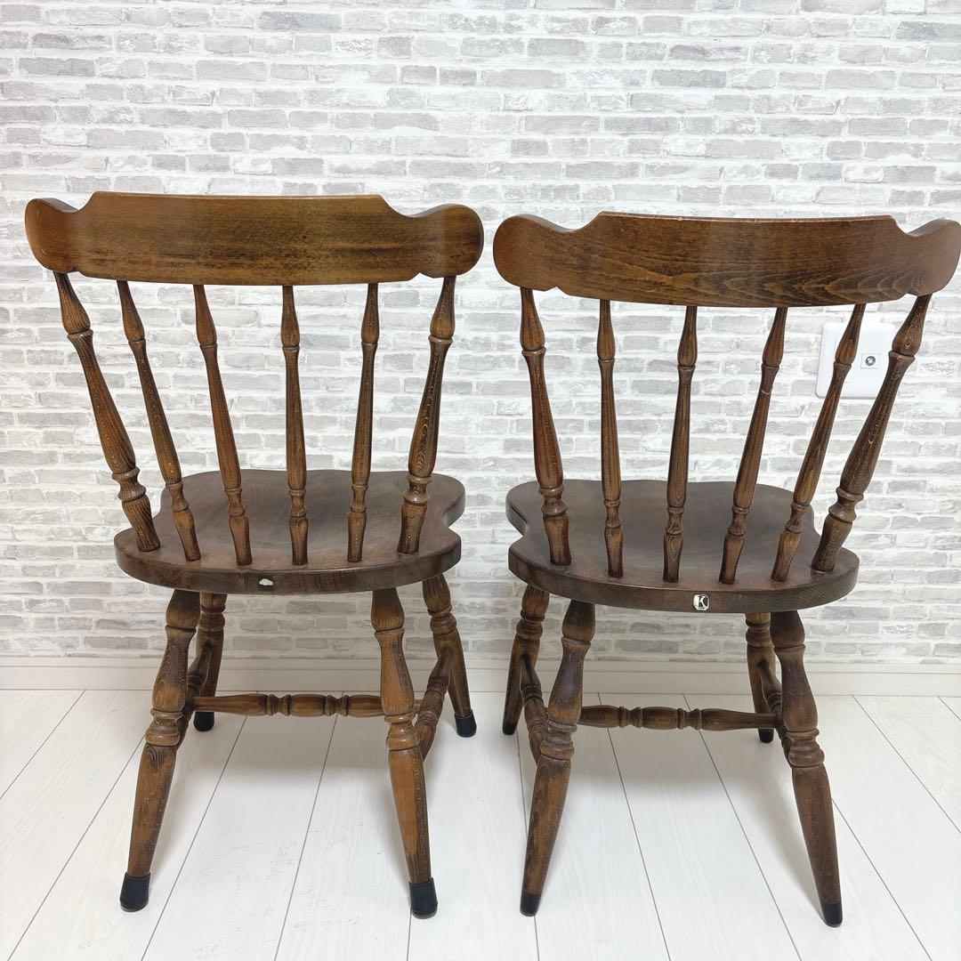 飛騨家具【キツツキ】 ウィンザーチェア ダイニングチェア2脚