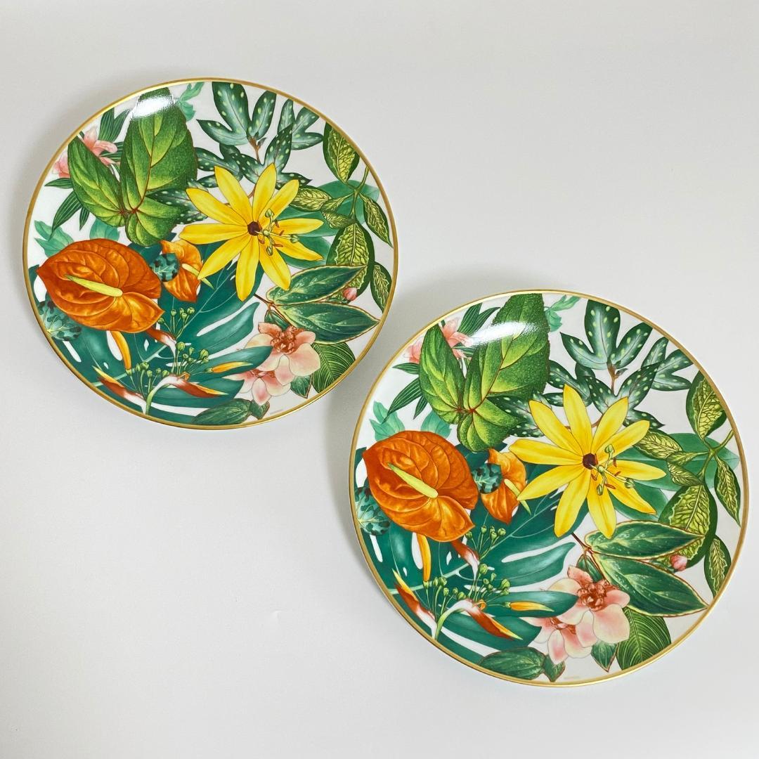 HERMES エルメス パシフォリア 皿 デザート プレート 2枚セット 植物
