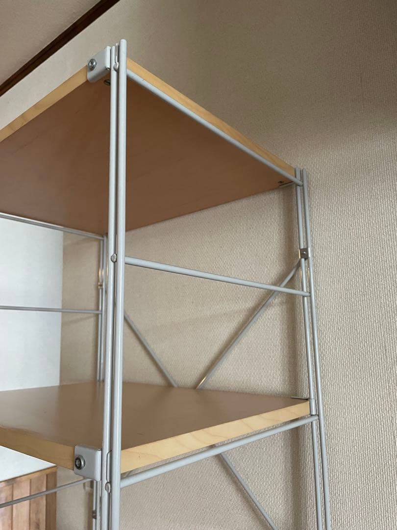 [送料込]無印良品MUJI スチールユニットシェルフ　ワイヤーバスケット付オーク