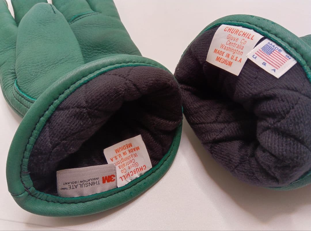タ*ん様 新品チャーチルChurchillグローブ手袋ライナー付M米国製グリーン