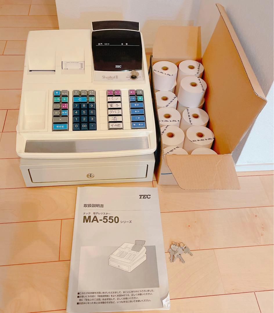 レジ TEC テック 電子レジスター MA-550 ホワイト レジ用品まとめ売り