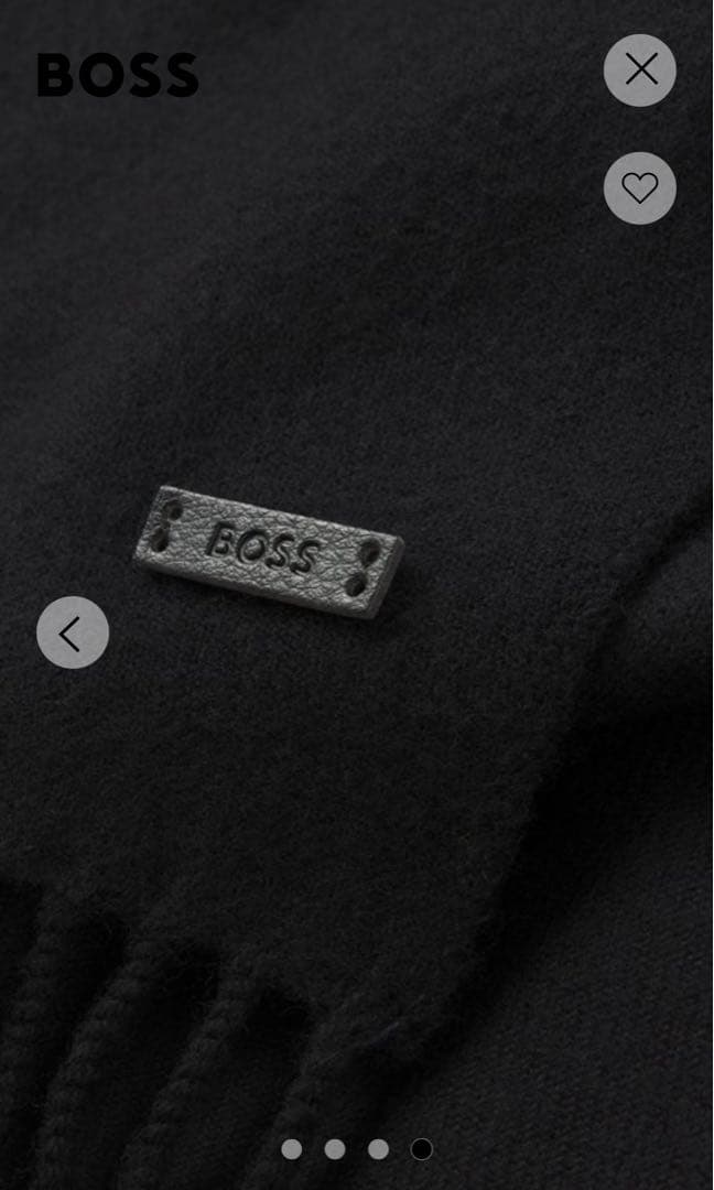 BOSS イタリア製マフラー ウール ロゴパッチ