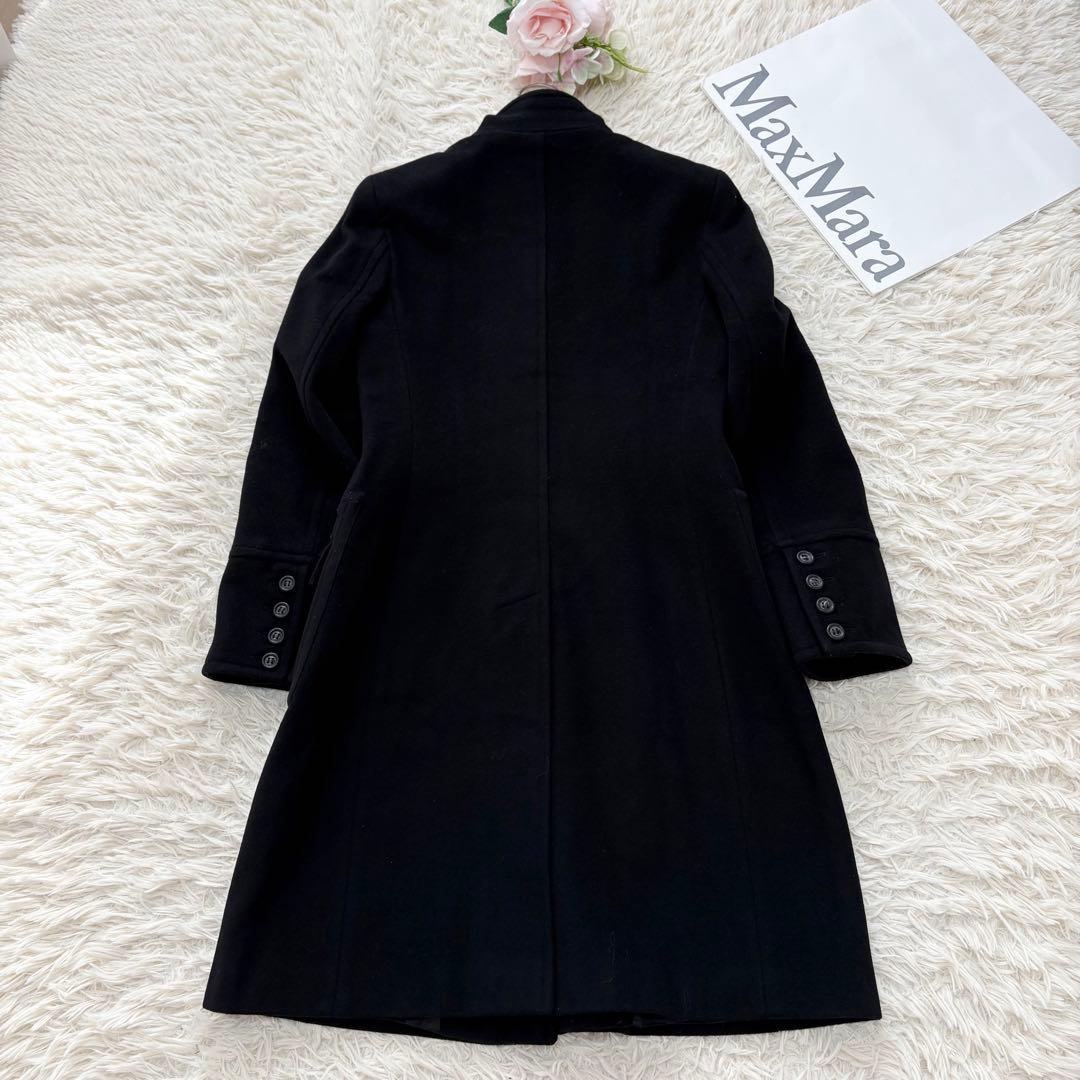 Max&Co 大きいサイズ　アンゴラ混スタンドカラーロングコート　42 ブラック