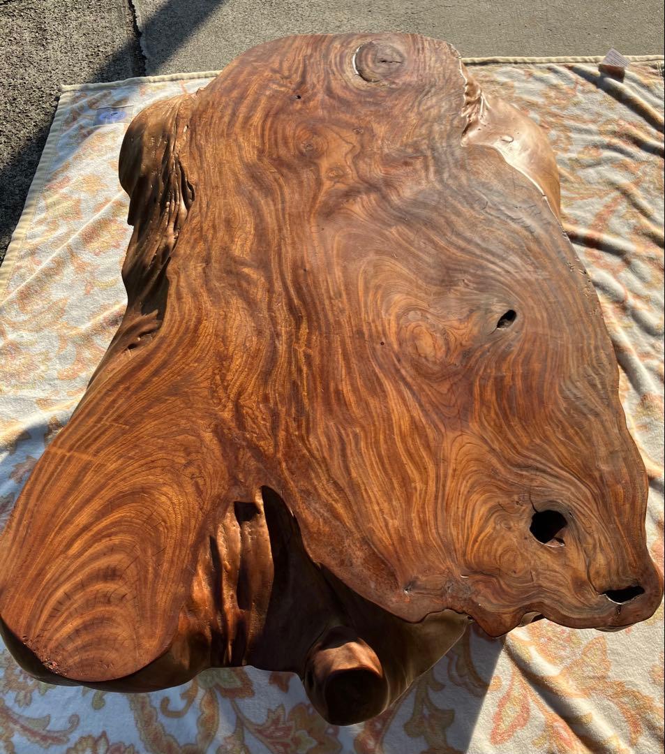 天然無垢 ケヤキ 一枚板 ローテーブル 115cm幅