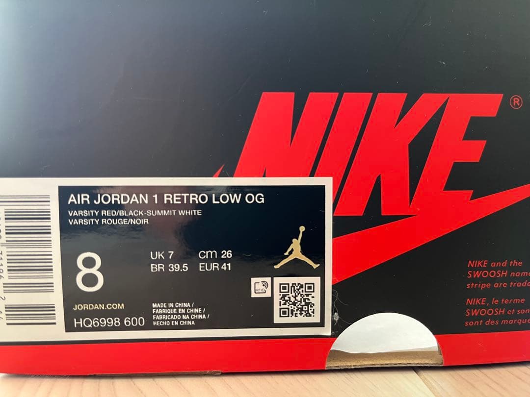 AIR JORDAN 1 RETRO LOW OG HQ6998 600 シカゴ