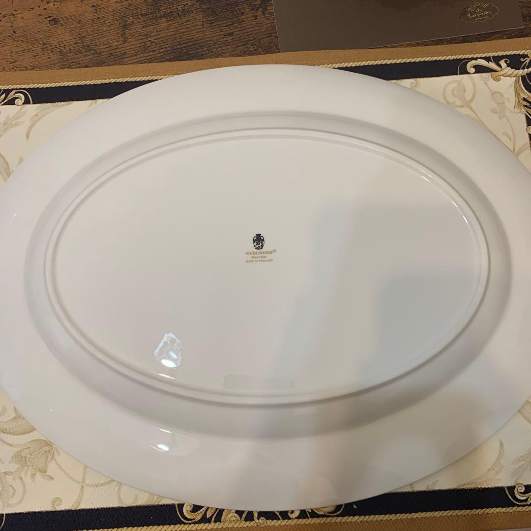 希少　ウェッジウッド コロンビア　パウダー　ターコイズ　オーバルプレート