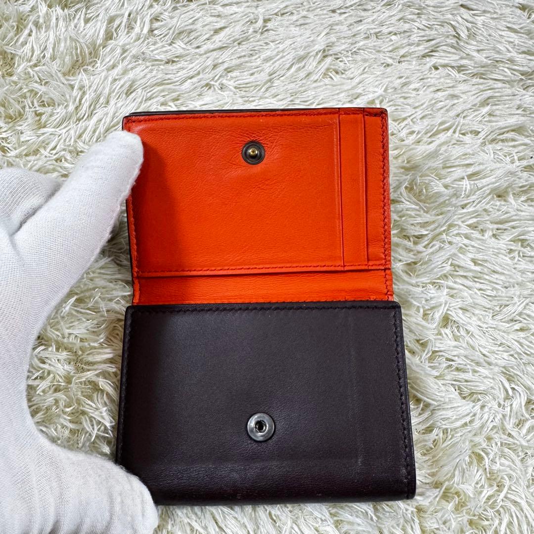 希少✨ボッテガヴェネタ　三つ折り財布　イントレチャート　バイカラー　ブラウン