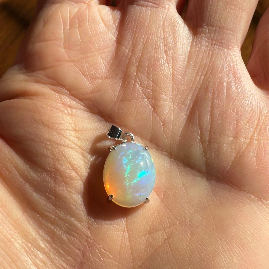 天然エチオピアオパール　ペンダントトップハンドメイド Silver925 81