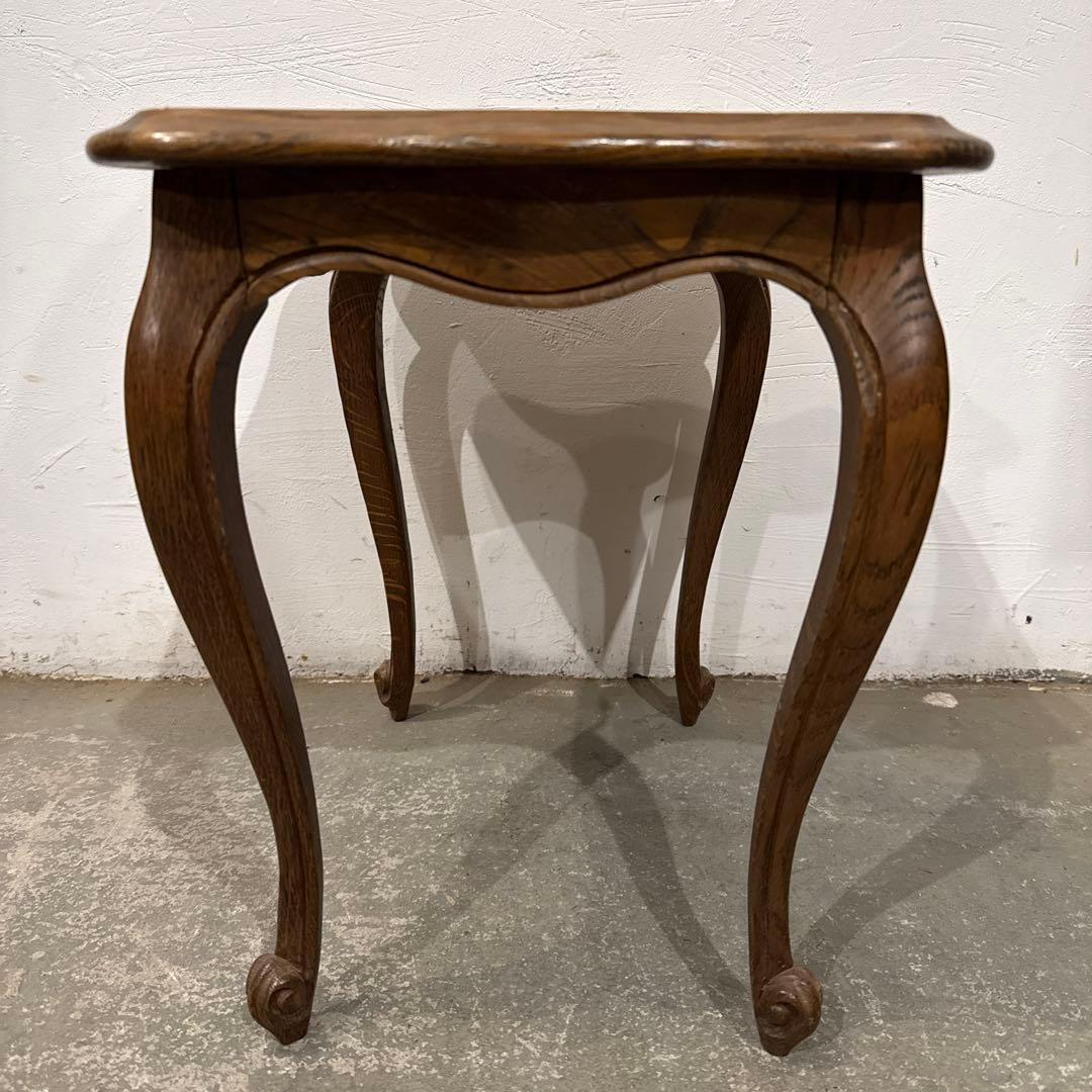 ヴィンテージ　木製サイドテーブル　猫脚　小