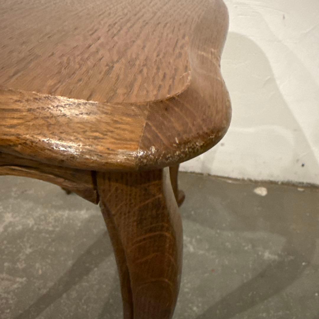 ヴィンテージ　木製サイドテーブル　猫脚　小