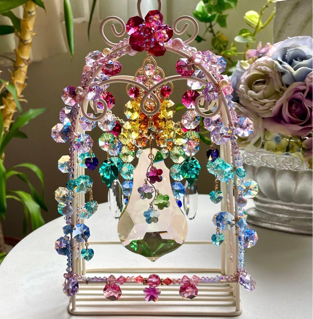 サンキャッチャー スワロフスキー 8930ルミナスグリーン100mm