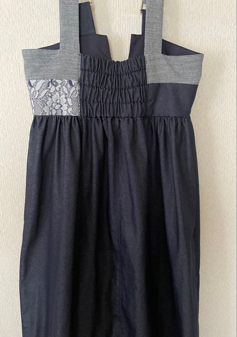 美品エイミーロウ　レース切り替えデニムワンピ　定価¥20000 サイズＦ
