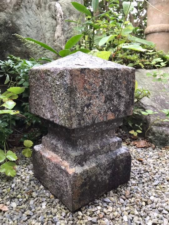 【古い擬宝珠・関守石・オブジェ】造園水石飾り石ガーデニング箱庭