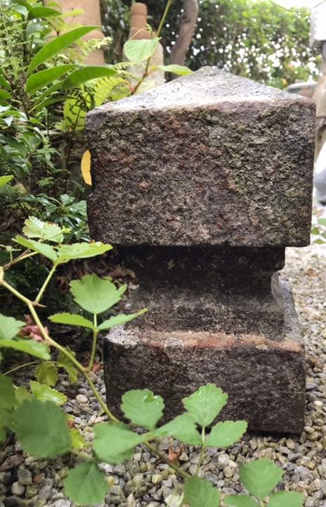 【古い擬宝珠・関守石・オブジェ】造園水石飾り石ガーデニング箱庭