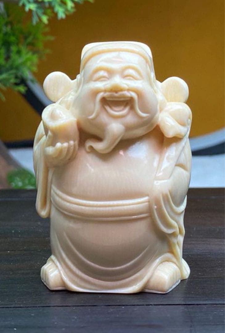 天然マンモス牙美しい手作り彫刻五路財神·五福臨門 置物