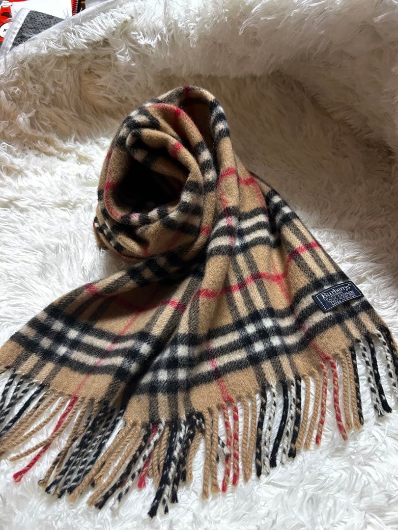 Burberrys カシミア100% マフラー（ノバチェック／ベージュ）