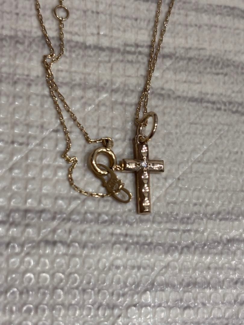 ANA SYMPATHY OF SOUL 10金ダイヤ クロスネックレス