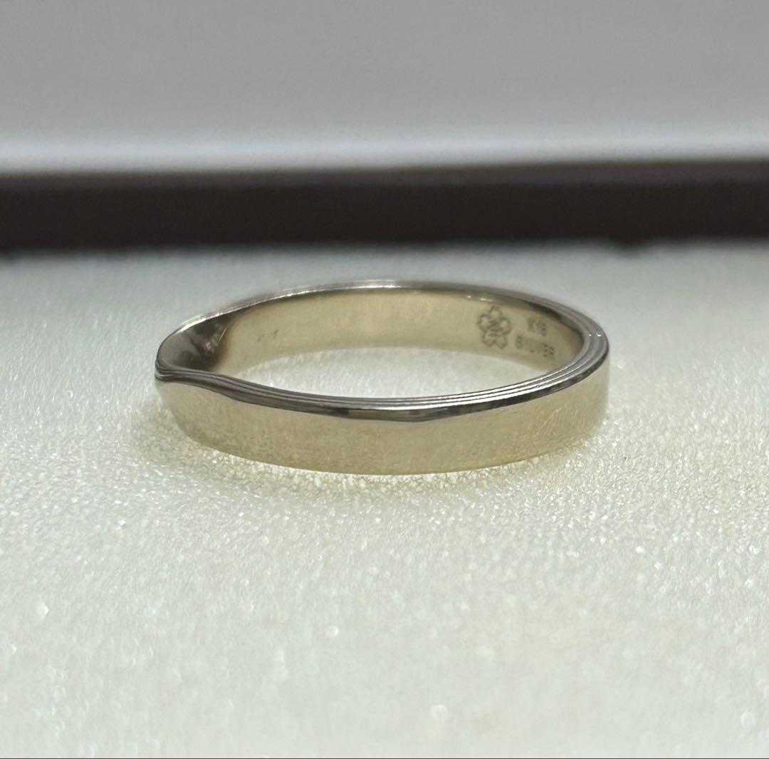 ゆりり 【杢目金屋】K18/Sv結婚指輪　15号 メンズ　レディース