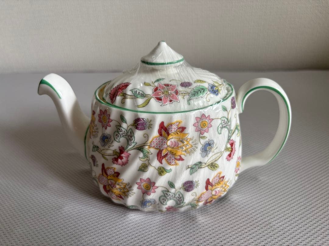 ミントン MINTON 花柄 ティーポット+置き皿