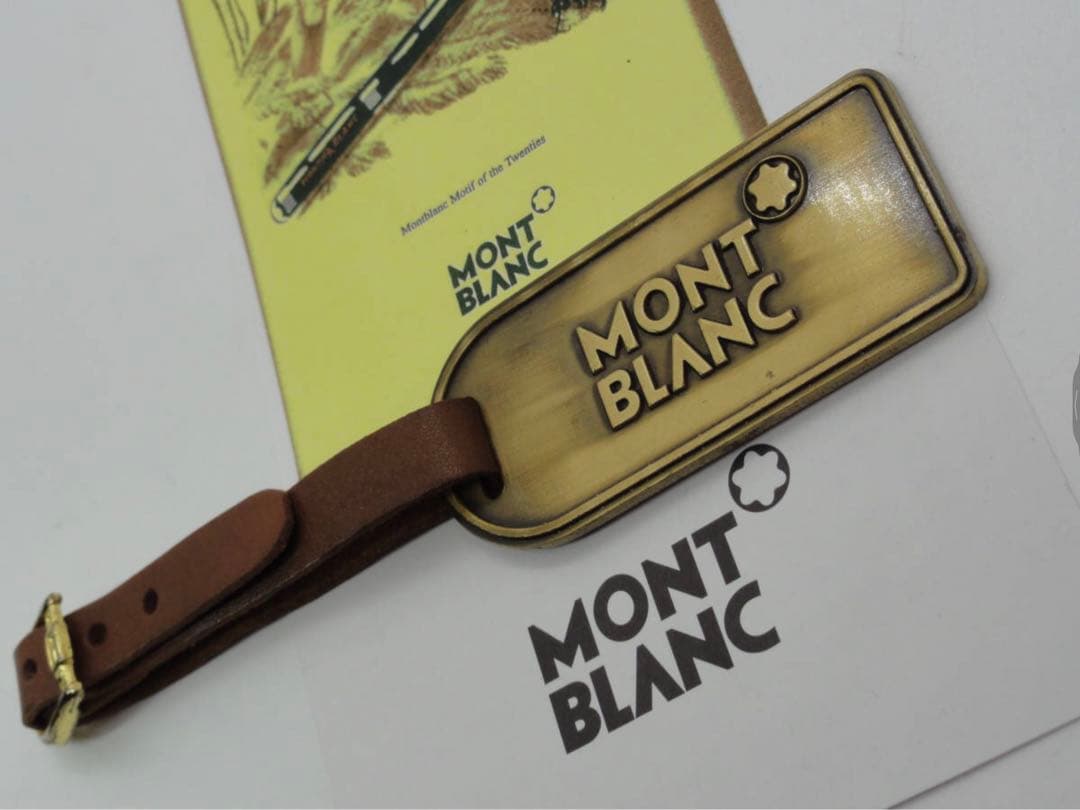 ★未使用保管品ヴィンテージ★本革＆メタル製タグネームタグ★キーホルダ★モンブラン