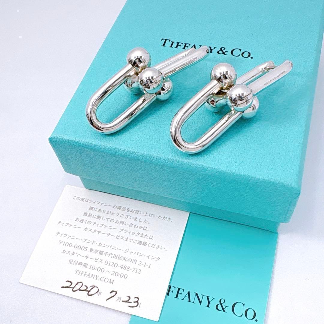 美品 ティファニー ハードウェア リンク エクストララージ ピアス シルバー