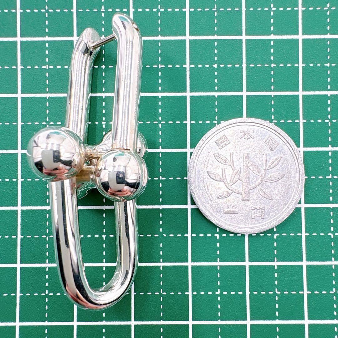 美品 ティファニー ハードウェア リンク エクストララージ ピアス シルバー