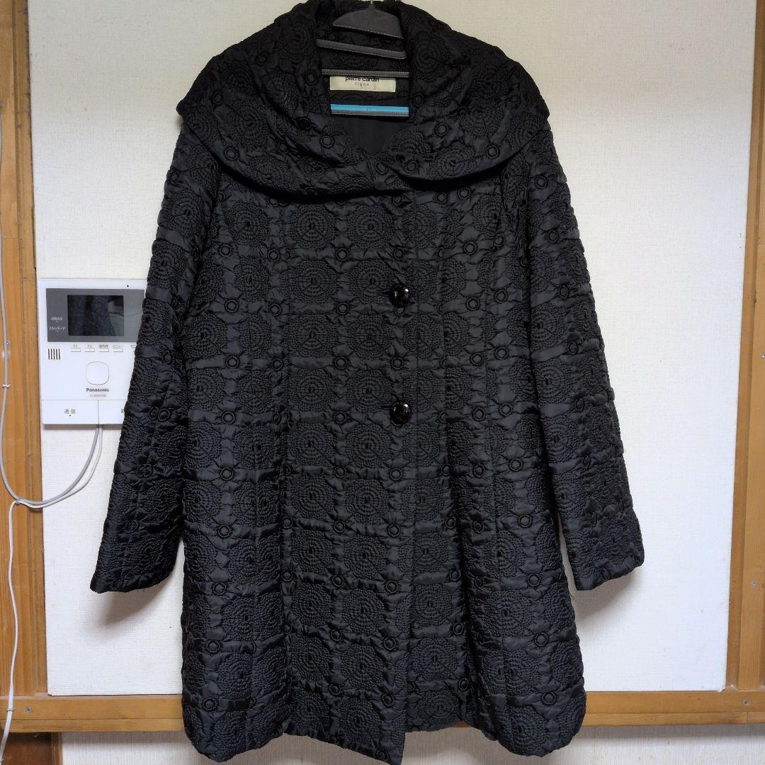 大幅値下げ日本製大きいサイズ46ピエールカルダンキルティングロングコートブラック