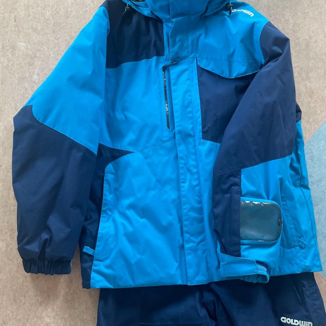ジュニアスキーウェア 上下セットgoldwin 青/紺160