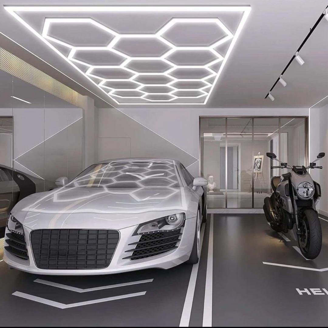 ガレージ照明　LED　天井照明　ハニカムライト