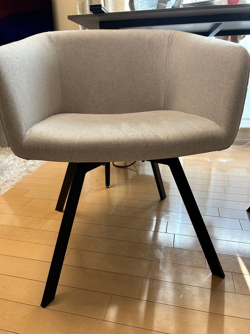 【ニトリ】グレー ファブリック アームチェア