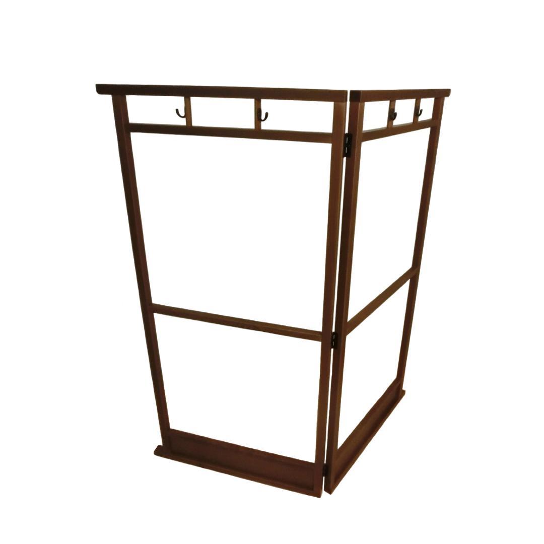 衣桁 服かけ ハンガー ② 国産 360度回転フック 腰板 付き