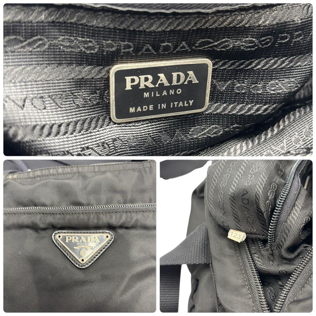 【極美品】PRADA プラダ ナイロン トートバッグ ブラック ロゴプレート