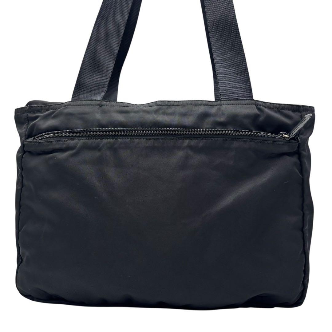 【極美品】PRADA プラダ ナイロン トートバッグ ブラック ロゴプレート