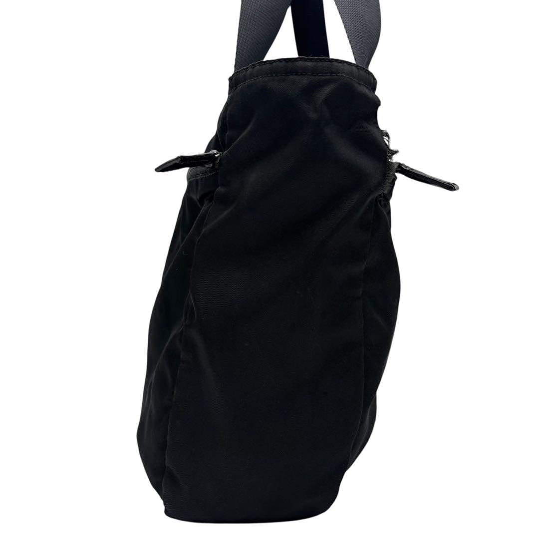 【極美品】PRADA プラダ ナイロン トートバッグ ブラック ロゴプレート