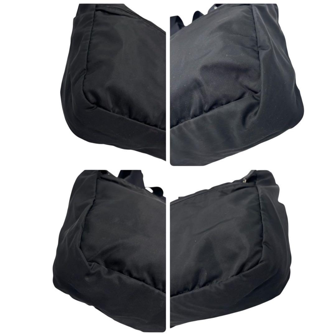 【極美品】PRADA プラダ ナイロン トートバッグ ブラック ロゴプレート