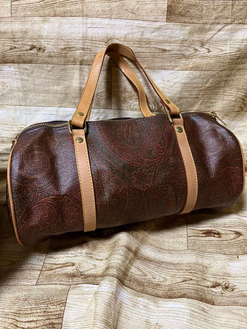 ブラウンレザー ボストンバッグ 鍵付き