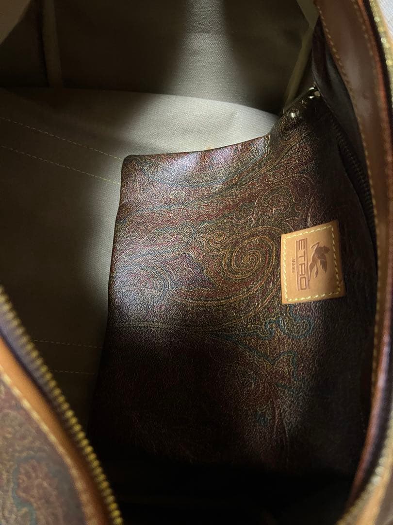 ブラウンレザー ボストンバッグ 鍵付き