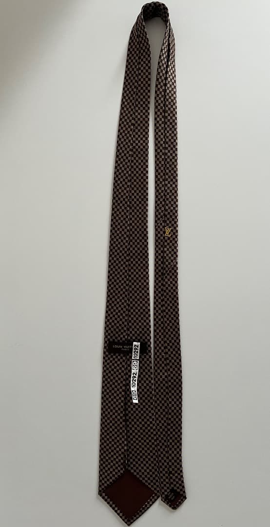 ルイ・ヴィトン ネクタイマイクロダミエ ブラウン