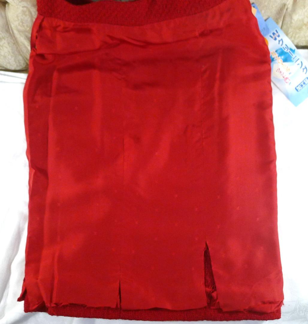 ◇【シャネル】ヴィンテージレッドカラーツィードウールスカート実寸W70㎝◇