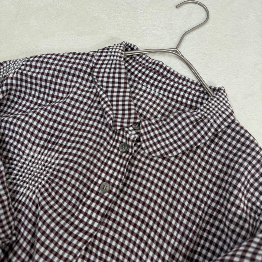 Haat ISSEY MIYAKE ランダム プリーツ シャツ チェック