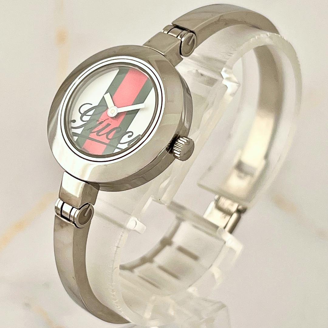 【美貴】稼働品・希少GUCCI 105 シェリーライン バングル 腕時計